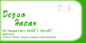 dezso hatar business card